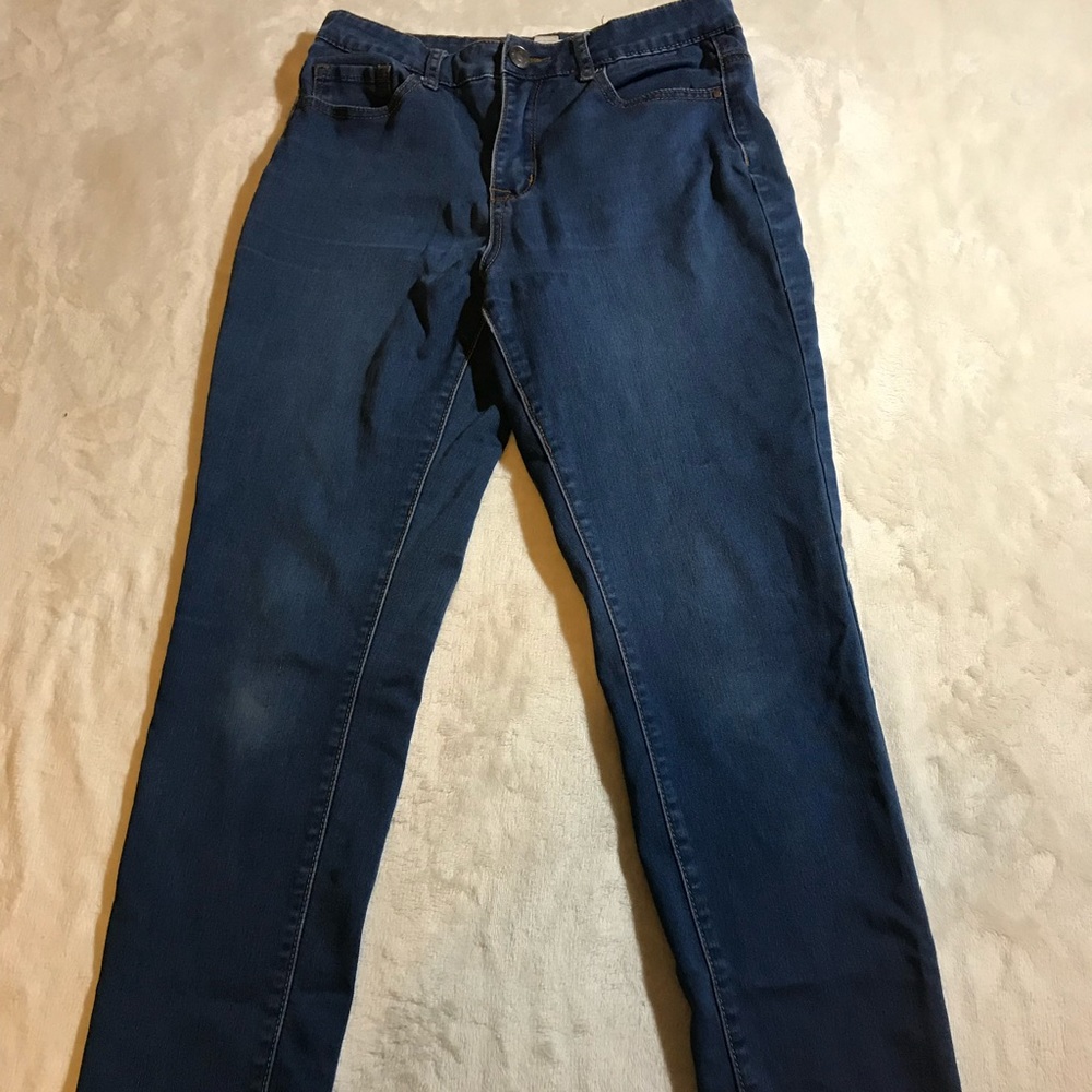 Slim fit blue jeans high waist